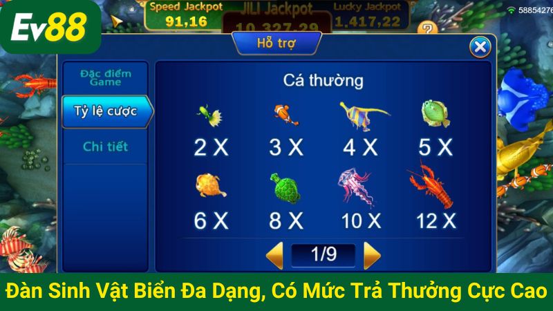 Đàn sinh vật biển đa dạng, có mức trả thưởng cực cao